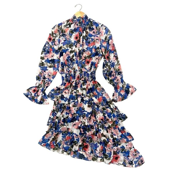 MISA X REVOLVE Los Angeles Savanna Dress in Tie Dye Floral asymmetrical Size S - Picture 4 of 14